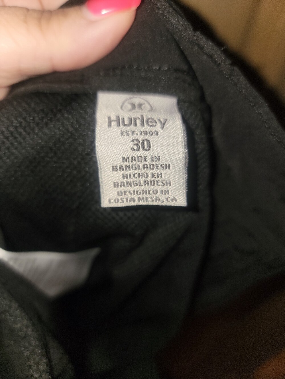 Mens Sz 30 Hurley Black Shorts - Picture 4 of 6